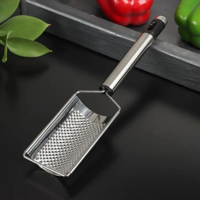 Тёрка для сыра мелкая Доляна Fargo, 23×5×2 см, с ручкой, цвет серебристый Тёрка для сыра мелкая Доляна Fargo, 23×5×2 см, с ручкой, цвет серебристый