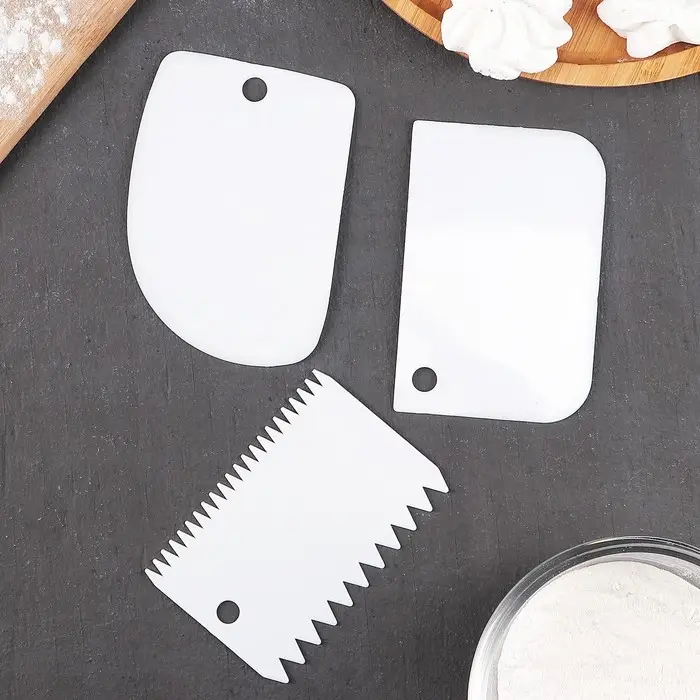 Набор шпателей кондитерских Доляна, 3 предмета: 12×8 см, 11×7.5 см, 8.8×12.2 см, МИКС