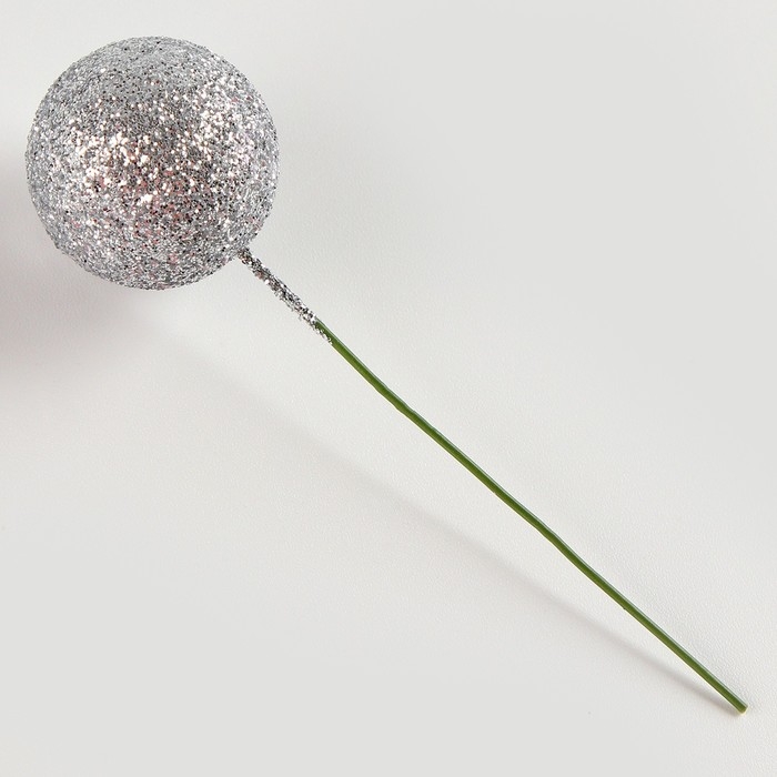 Набор топперов на проволоке «Шар», набор 20 шт., размер 1 шт. — 2 × 7,5 см, цвет серебро Набор топперов на проволоке «Шар», набор 20 шт., размер 1 шт. — 2 × 7,5 см, цвет серебро