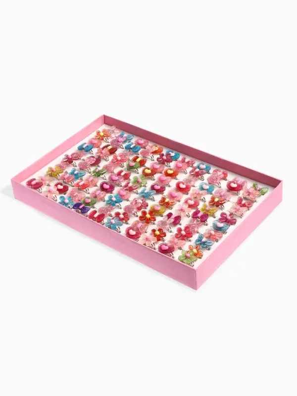 Кольцо &laquo;Выбражулька. Блеск&raquo;, форма МИКС, фасовка 100 шт. безразмерное