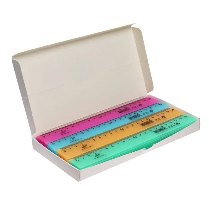 Линейка 20 см Линейка 20 см "Луна", непрозрачная, пастельная, МИКС