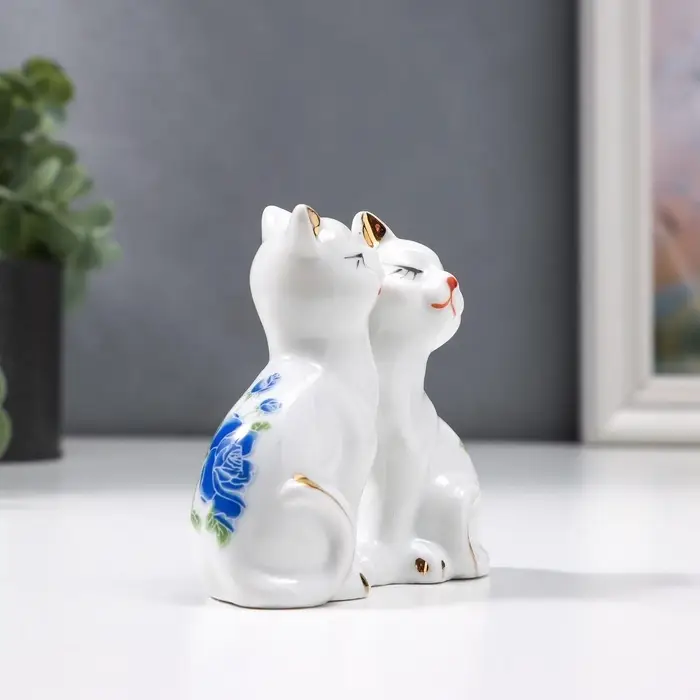 Фигурка керамика &laquo;2 котёнка в цветочек&raquo;, 7&times;8 см