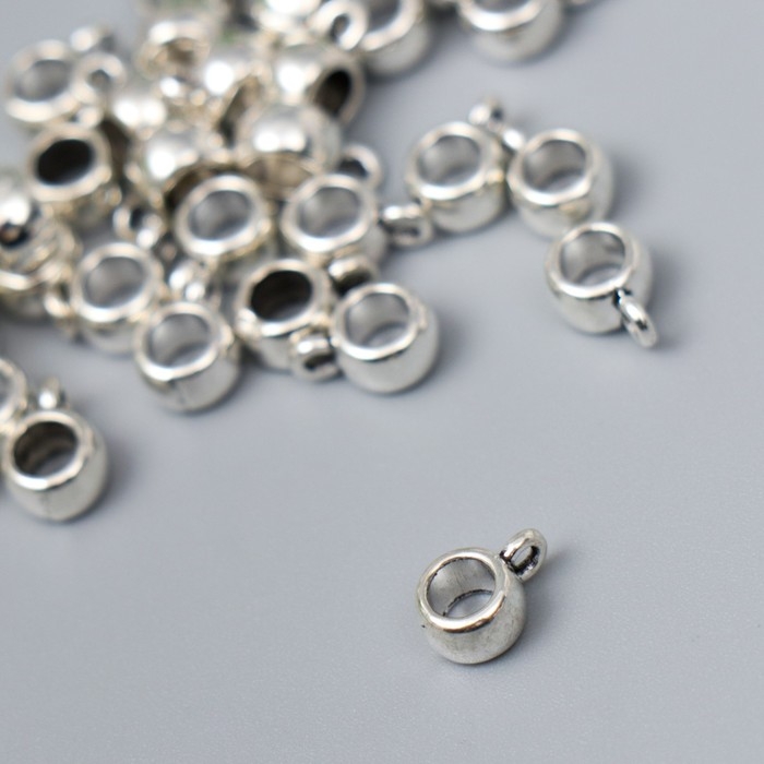 Бейл (держатель д/кулона) металл д/творчества Бейл (держатель д/кулона) металл д/творчества "Шар" серебро G038B759 набор 30 шт 0,9х0,4 см