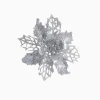 Ёлочные игрушки 4 шт. &laquo;Зимнее волшебство. Цветы ажурные - блеск&raquo;, 8&times;8 см, МИКС