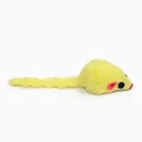 Игрушка для кошек "Малая мышь меховая", жёлтая, 5 см