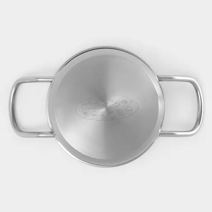 Кастрюля Катунь &laquo;Общепит&raquo;, 1 л, d=14 см, с крышкой, капсульное дно, индукция, нержавеющая сталь, хромированная