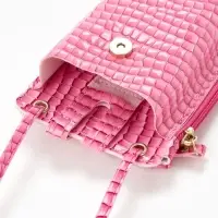 Сумка на магните, с длинным ремнём, 10&times;2.5&times;20 см, розовая