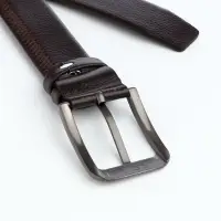 Ремень мужской, ширина 4 см, винт, пряжка металл, коричневый
