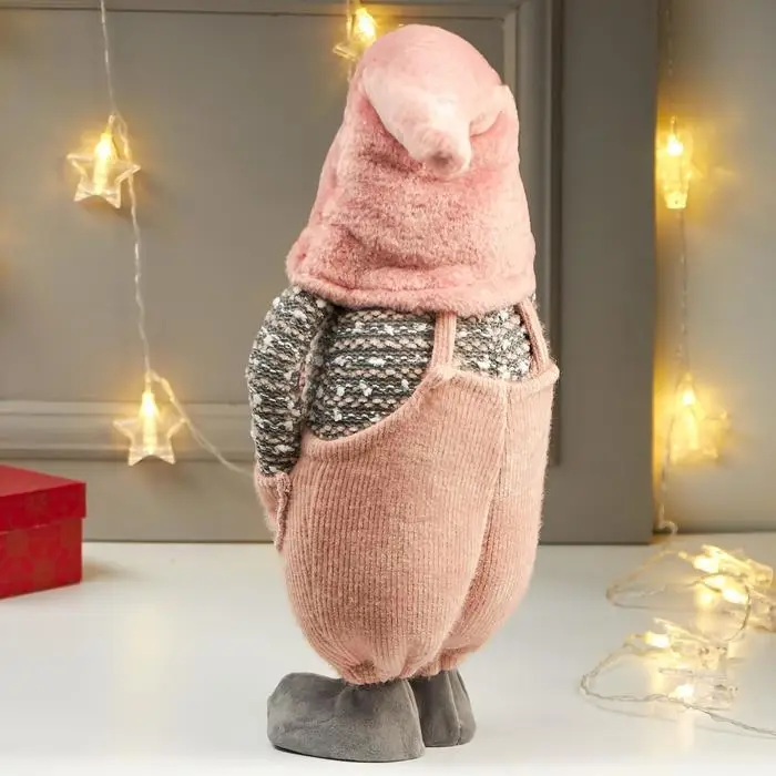 Кукла интерьерная Кукла интерьерная "Дедушка в розовом колпаке и комбинезоне" 57х16х22 см