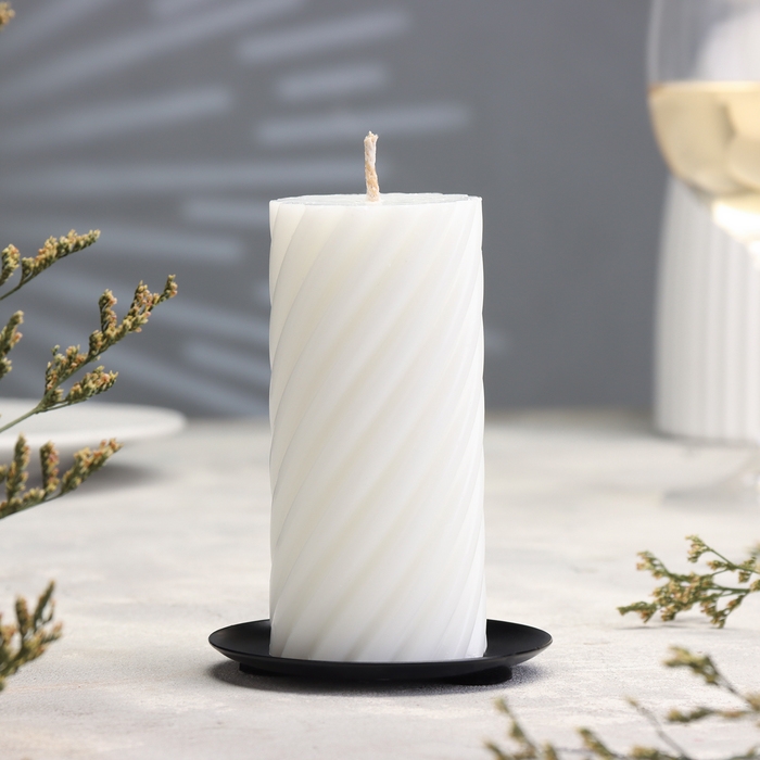 Подсвечник металл  Подсвечник металл "Тарелка", 7,6 см, черный муар