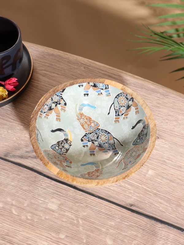 Миска Миска "Мудрый слон" дерево манго 17,5х17,5х6,5 см