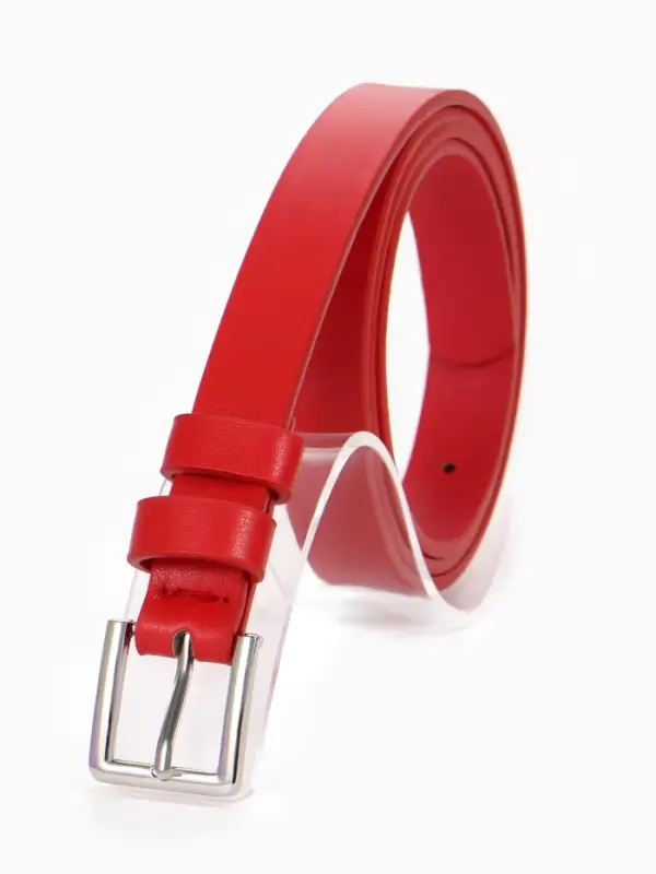 Ремень женский, 1 прокол, пряжка металл, 1.8&times;105 см, красный