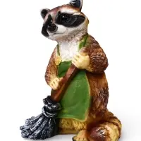 Садовая Фигура 38 х 26 х 24 см полистоун Енот с метлой