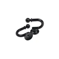 Крючок для штор ТУНДРА KS003, однорожковый, цвет черный, 2 шт Крючок для штор ТУНДРА KS003, однорожковый, цвет черный, 2 шт