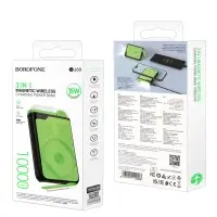 Внешний аккумулятор BJ69 10000 mAh BOROFONEчерный с зеленым