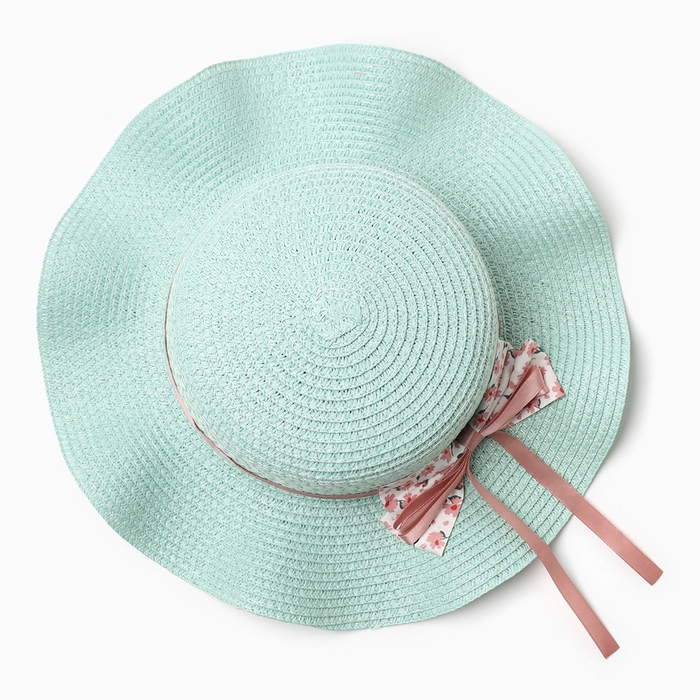 Шляпа для девочки Шляпа для девочки "Милашка" MINAKU, р-р 54, цв.голубой