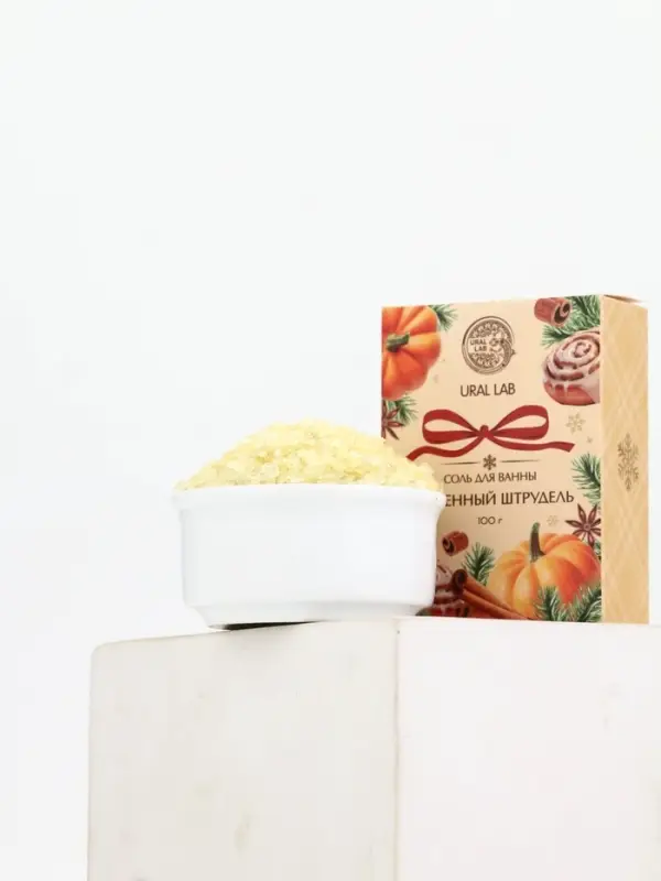 Соль для ванны с ароматом тыквенного штруделя, 100 г, URAL LAB Соль для ванны с ароматом тыквенного штруделя, 100 г, URAL LAB
