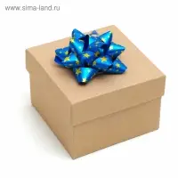 Бант - звезда №7.5, фасовка 8 шт., металик с рисунком, МИКС