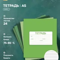 Тетрадь 24 листа в линейку Calligrata &laquo;Однотонная Школьная. Эконом&raquo;, обложка мелованная бумага, серые листы, МИКС