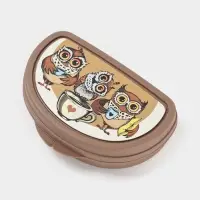 Бутербродница IDEA &laquo;Совы&raquo;, 325 мл, 10.5&times;15&times;4 см, пластик, коричневая