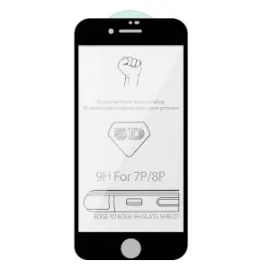 Защитное стекло для iPhone 7/8 Plus 5D 0.3mm без упаковки черное (без возврата и обмена)
