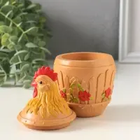 Шкатулка с крышкой для украшений &laquo;Петух&raquo;, 13&times;7 см, охра