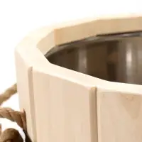 Ведро-запарник для бани и сауны, 12 л, деревянное, нержавеющая вставка