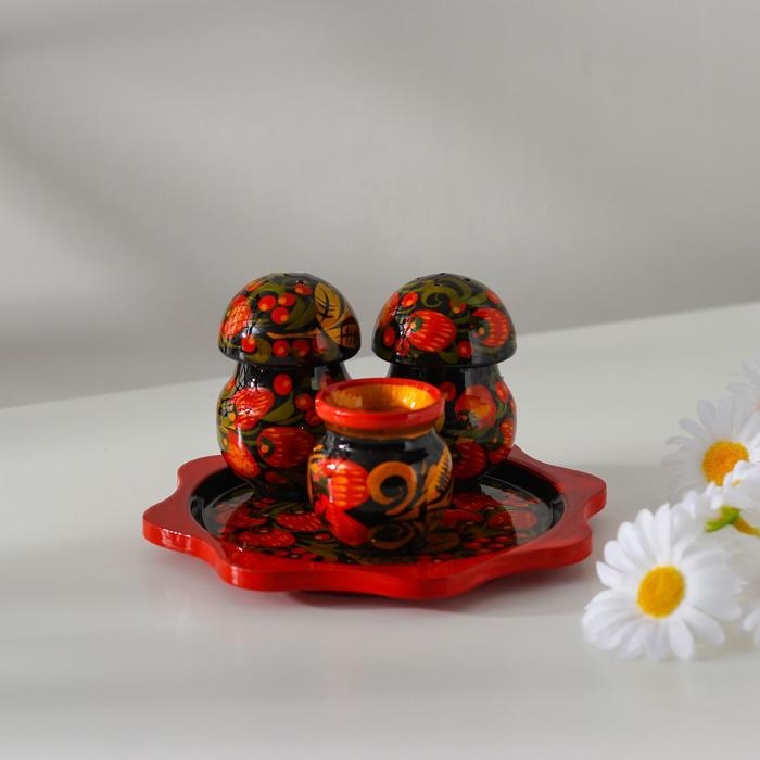 Набор для специй «Грибы», хохлома Набор для специй «Грибы», хохлома