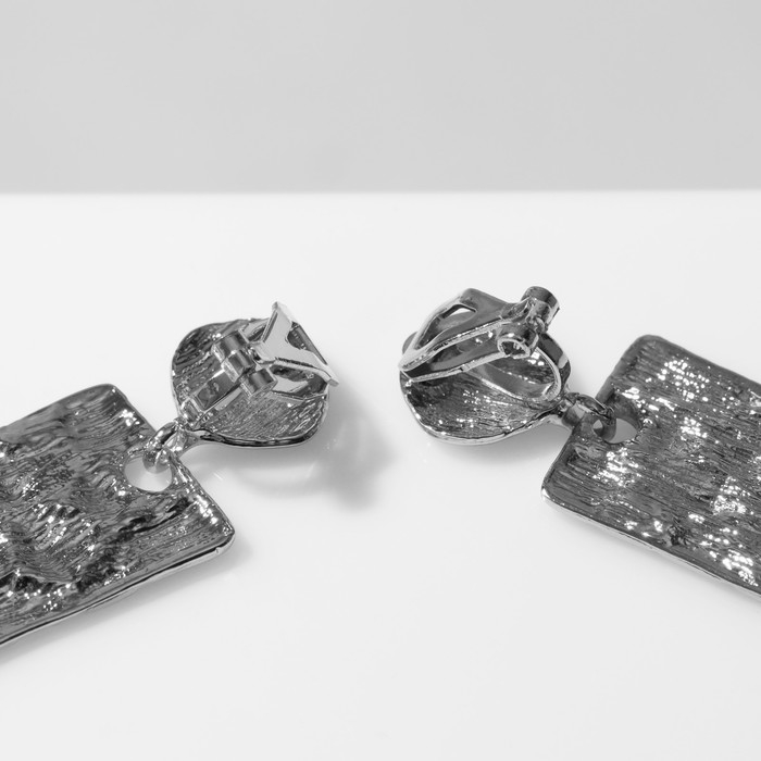 Клипсы висячие «Лёгкость» пластина, цвет серебро Клипсы висячие «Лёгкость» пластина, цвет серебро