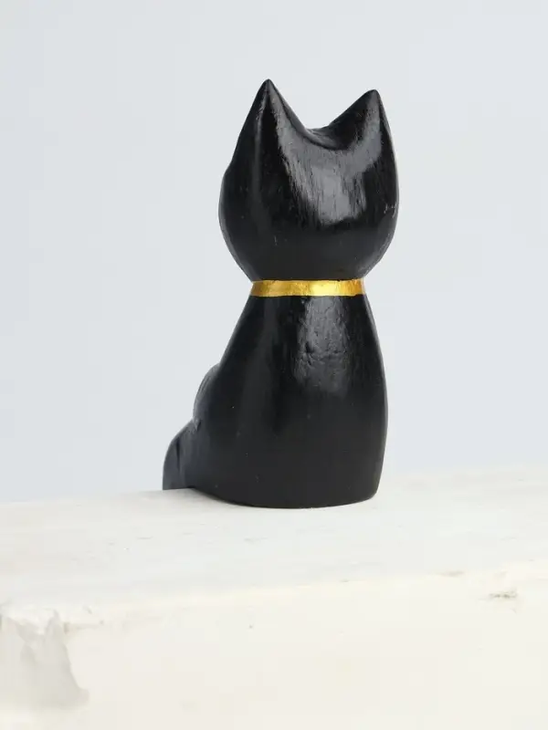 Сувенир &laquo;Кот сидячий&raquo;, 5&times;6&times;15 см, дерево, чёрный