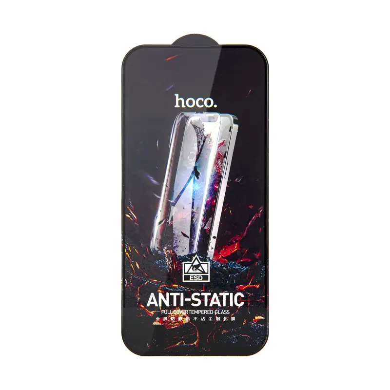 Защитное стекло iPh 15 Pro Full Screen HD Anti-Static G10 Hoco Black без упаковки (25 шт./уп) Защитное стекло iPh 15 Pro Full Screen HD Anti-Static G10 Hoco Black без упаковки (25 шт./уп)