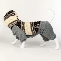 Комбинезон "Лапландия", с подкладом, размер S (ДС 25, ОГ 35, ОШ 25см), серый/бордо Комбинезон "Лапландия", с подкладом, размер S (ДС 25, ОГ 35, ОШ 25см), серый/бордо