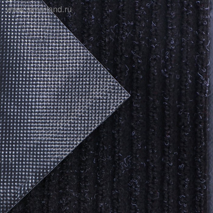 Коврик придверный влаговпитывающий, ребристый, «Стандарт», 120×150 см, чёрный Коврик придверный влаговпитывающий, ребристый, «Стандарт», 120×150 см, чёрный