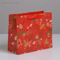 Пакет подарочный новогодний ламинированный «Время волшебства», ML 27 х 23 х 11.5 см