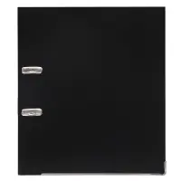 Папка-регистратор А4, 75 мм, ПВХ, тиснение &laquo;лён&raquo;, металлическая окантовка, карман на корешок, собранная, черная, микс