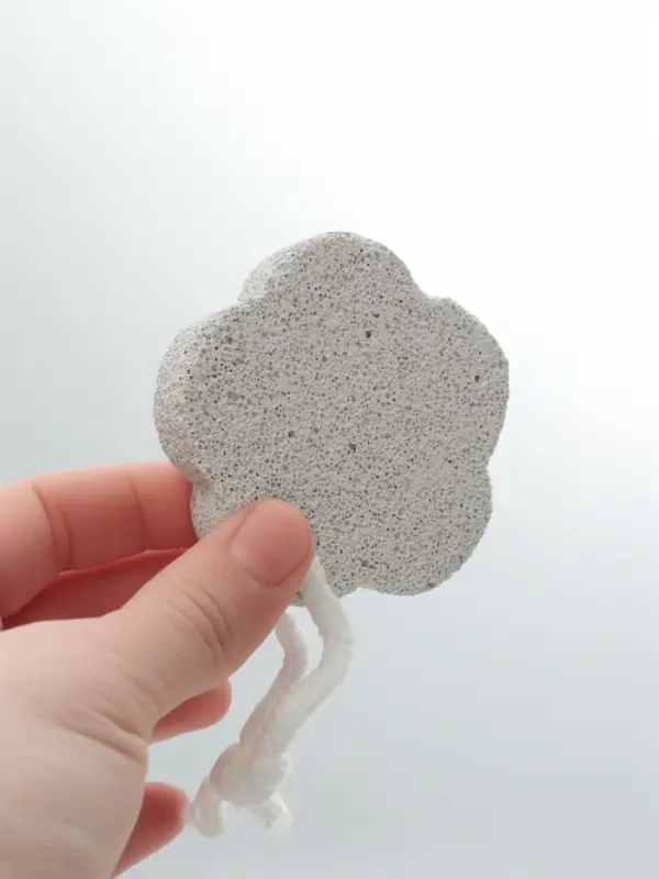 Пемза для педикюра «Цветок», с подвесом, 7.5×7.5 см, в коробке, белая