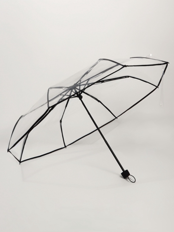 Зонт мех R48/53 8сп 3 сл ПВХ ОДНОТОН круглая ручка черный шильд QF Зонт мех R48/53 8сп 3 сл ПВХ ОДНОТОН круглая ручка черный шильд QF