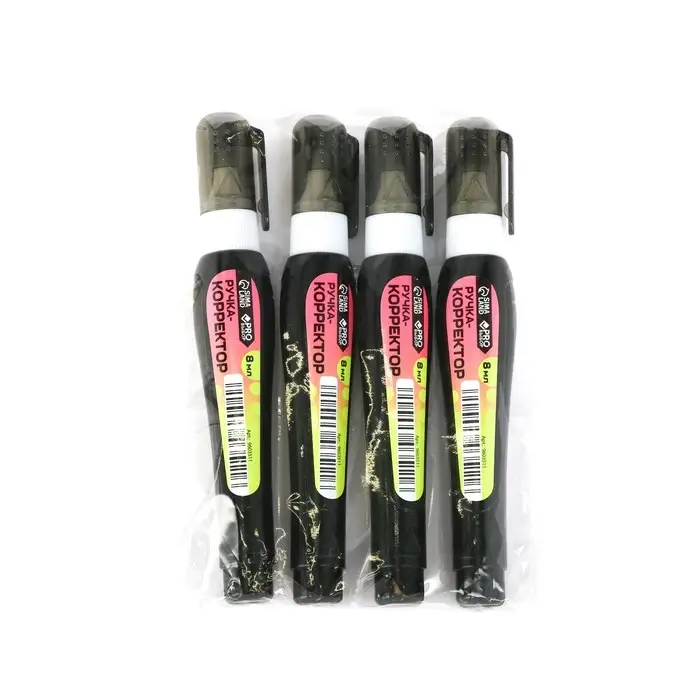 Ручка-корректор 8 мл, металлический наконечник PROвыбор "Градиент",  набор 4 шт