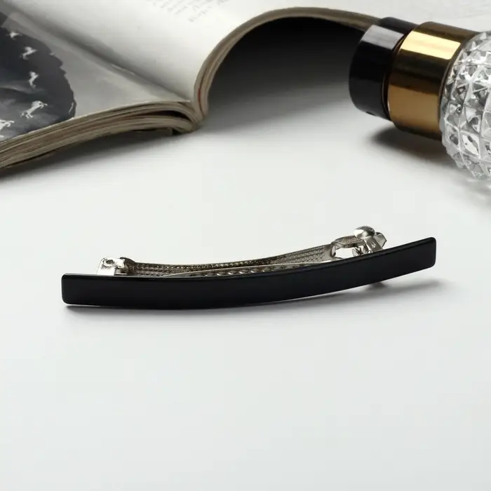 Заколка - автомат для волос &laquo;Классика&raquo;, тонкий, 8 см, чёрная