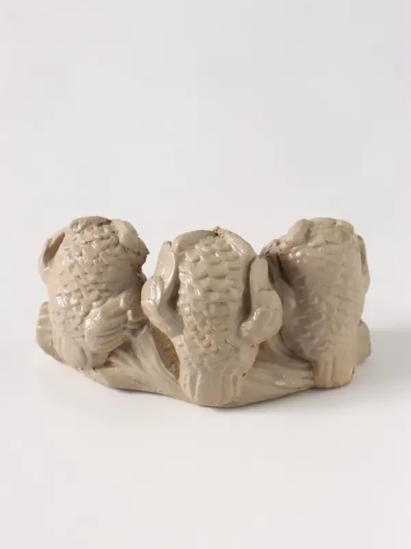 Фигурка гипс &laquo;Три совы на жердочке&raquo;, слоновая кость, 9&times;5&times;3.5 см