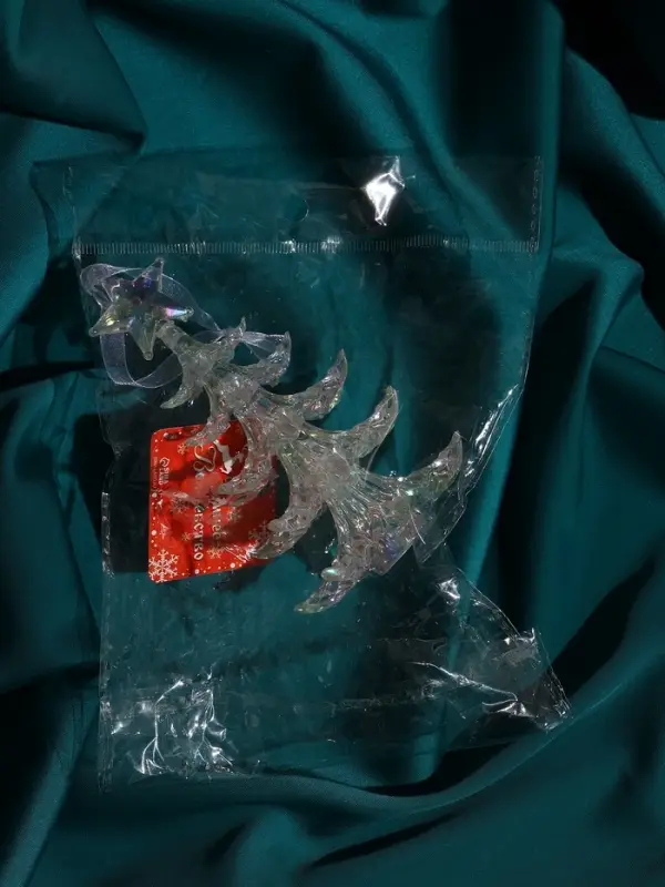 Украшение ёлочное "Праздник" ёлка, 13х7 см, прозрачный