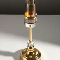 Подсвечник на 1 свечу &laquo;Прозрачность&raquo;, под золото, 36&times;12&times;12 см