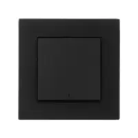 Выключатель TOT Matte Glass, 10 А, 1 клавиша, с подсветкой, скрытый монтаж, стеклянная рамка, чёрный