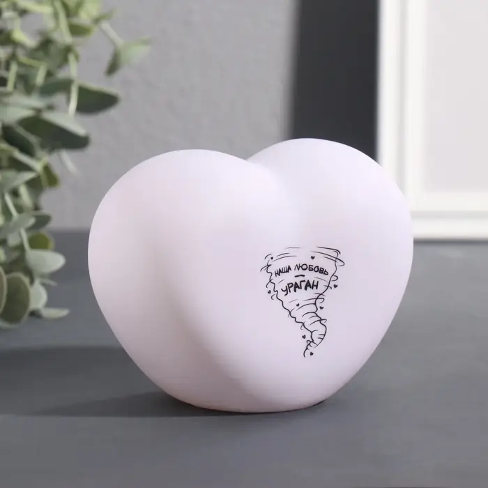 Фигурка световая RISALUX &laquo;Сердце. Ураган&raquo;, LED-ночник, 3хLR44, 8&times;11&times;7 см