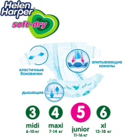 Детские подгузники Helen Harper Soft & Dry Junior (11-16 кг), 44 шт.