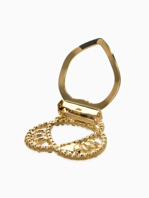 Зажим для платка &laquo;Три нити&raquo;, белый в золоте