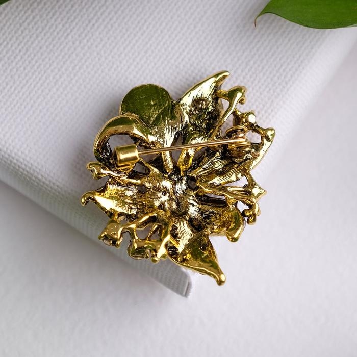 Брошь «Цветы» букет, цветная в золоте Брошь «Цветы» букет, цветная в золоте