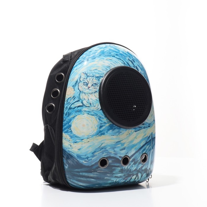 Рюкзак для переноски кошек и собак Рюкзак для переноски кошек и собак "Волны", с окном, 32 х 26 х 44 см