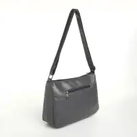 Сумка женская кросс-боди на молнии, 20&times;8.5&times;15 см, однотонная, серая