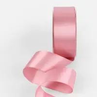 Лента атласная TEIRA, двухсторонняя, 38 мм, 25&plusmn;1 м, розовая №158